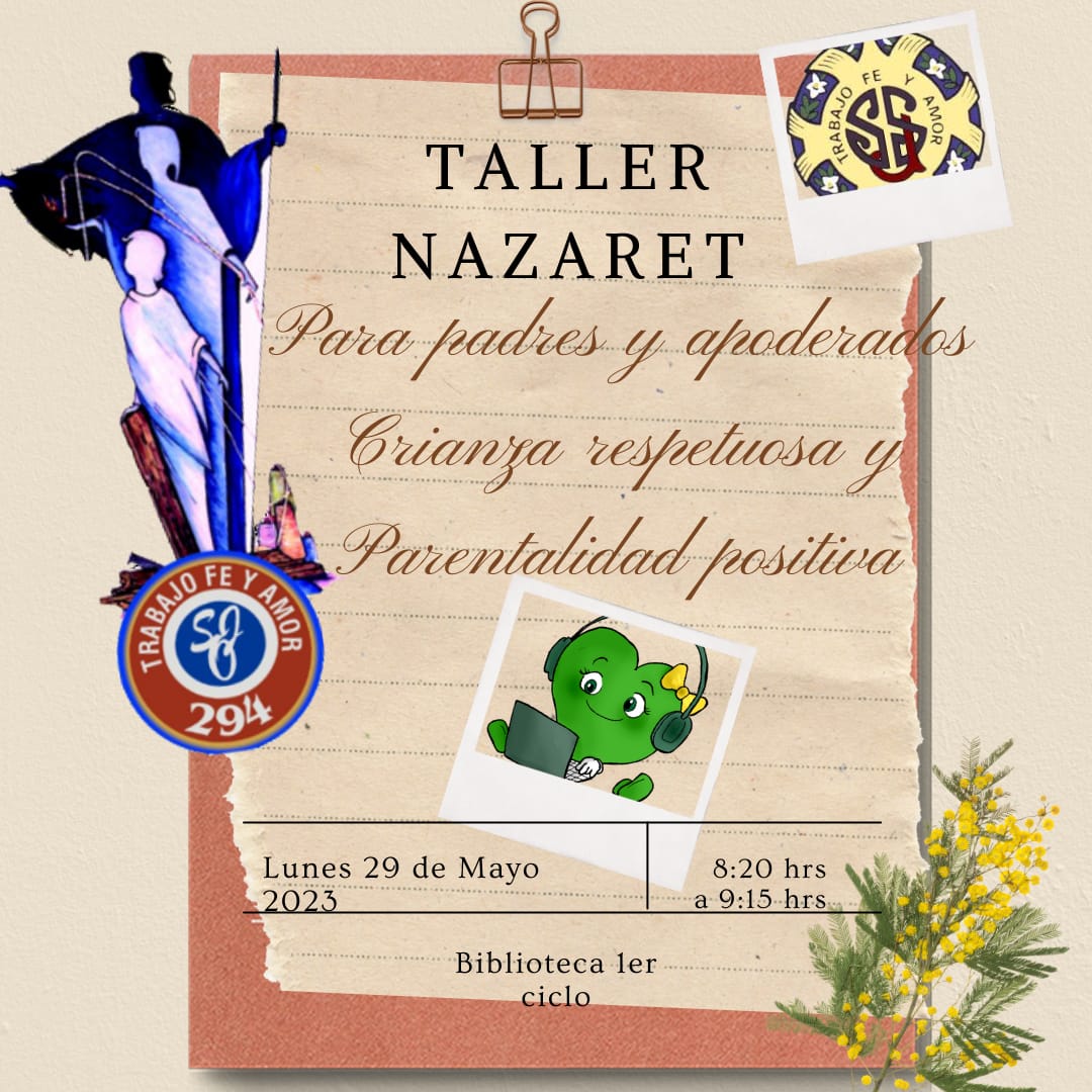 imagen de invitación a taller de nazaret para padres y apoderados